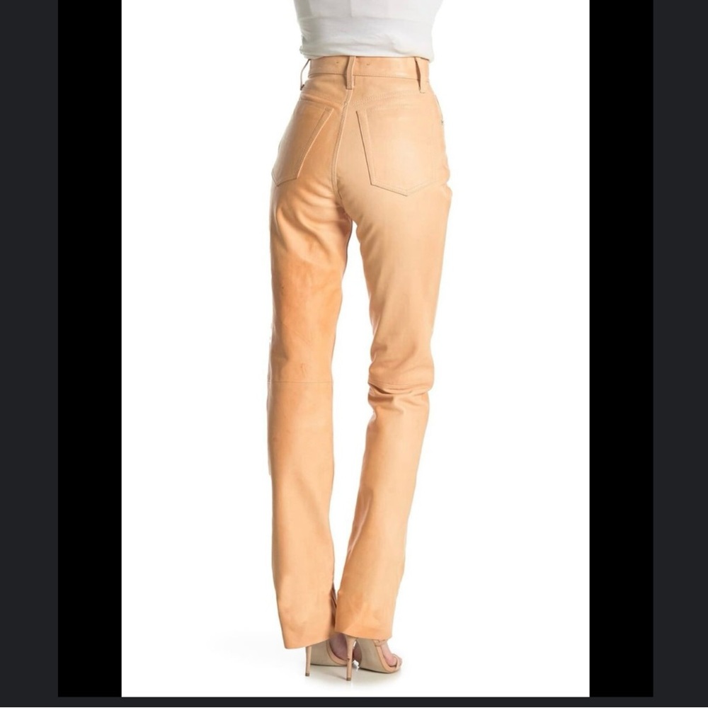 Helmut Lang Tan Leather Pants